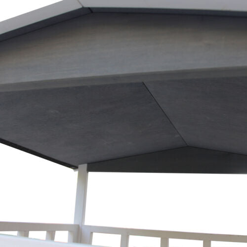 Feral Cat House, Kitten Condo Shelter w/ Raised Base &amp; Asphalt Roof, Grey 842525142885