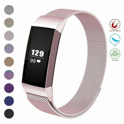 Replacement Stainless Magnet Bracelet Wrist Strap For Fitbit Charge 3 Watch Band