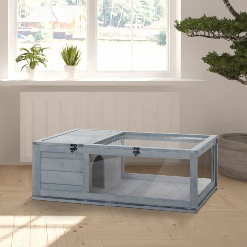 Wooden Reptile Cage with 3 Windows Slide-out Tray for Turtles, Lizards, Snakes 842525165495