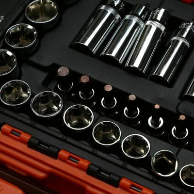 121PCS 1/4” &amp; 3/8” &amp; 1/2”  Socket Ratchet Spanner Wrench Set Repair Tool Kit
