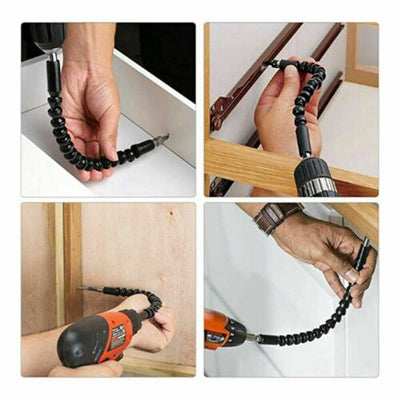 2X Flexible Drill Extension Right Angle Bit Attachment Holder Shaft Screwdriver