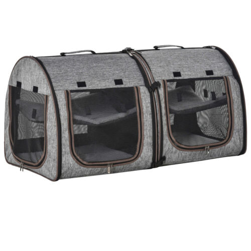 Large Portable Double Cat Pet Carrier Kennel Bag Oxford Travel Car Seat 842525114806