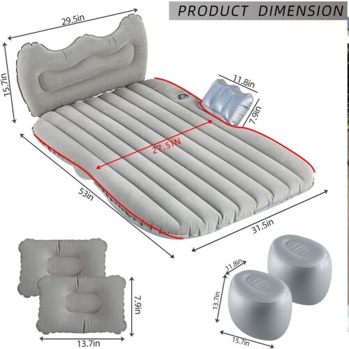 SUV Car Truck Travel Inflatable Mattress Camping Air Bed Blow-Up Sleeping Pad