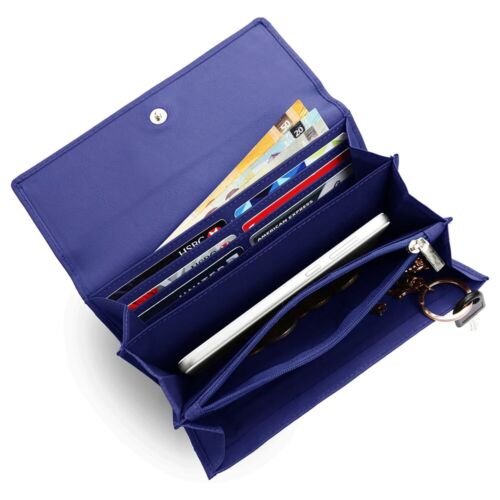 100% Genuine Leather Wallets Ladies Clutch Purse Wallets With RFID Blocking CA