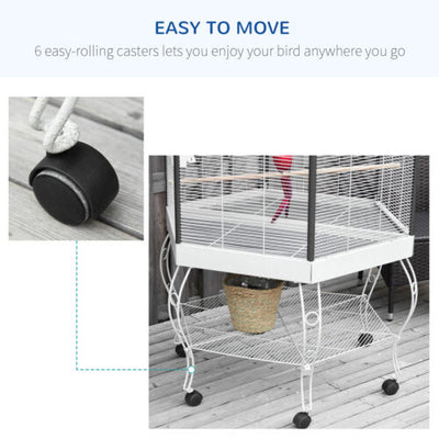 Parrot Bird Cage Macaw Aviary Cockatoo Finch Parakeet Pet Supplies Stand Wheels