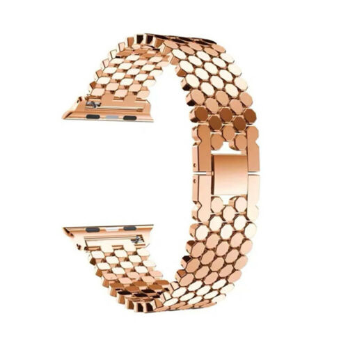 For Apple Watch 38 40 42 44 mm - Stainless Steel Hexagon Link Band Strap iWatch