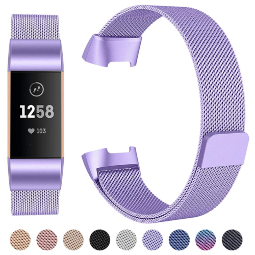 Replacement Stainless Magnet Bracelet Wrist Strap For Fitbit Charge 3 Watch Band