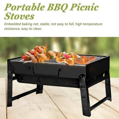 Portable Outdoor Barbeque Charcoal BBQ Grill Set Oven Foldable Carbon Grill CA