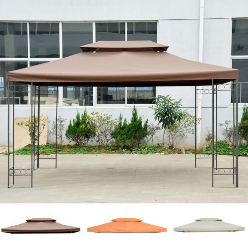 13&apos; x 10&apos; 2 Tier Gazebo Canopy Top Cover Replacement Garden Patio