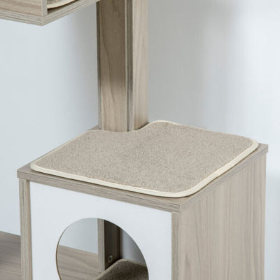 50&quot; 2-IN-1 Cat Tree with Cat Toilet Cabinet Condo Bed Sisal Scratching Post Pad