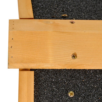 Outdoor Rabbit Cage Elevated Pet House w/ Slide-Out Tray, Natural Wood &amp; Black 842525165365