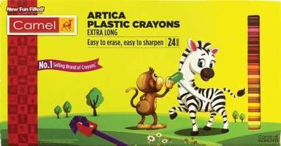 28pcs Shades Crayons Camlin Art Extra Long bright not easy to roll Pastel color