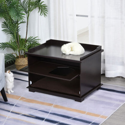 Wooden Cat Litter Box Covered Mess Free End Table Hideaway Cabinet 5056399111372