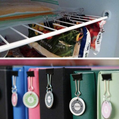 100x 4 in 1 clip box T Push Binder Clips set for School Office Supplies kit set