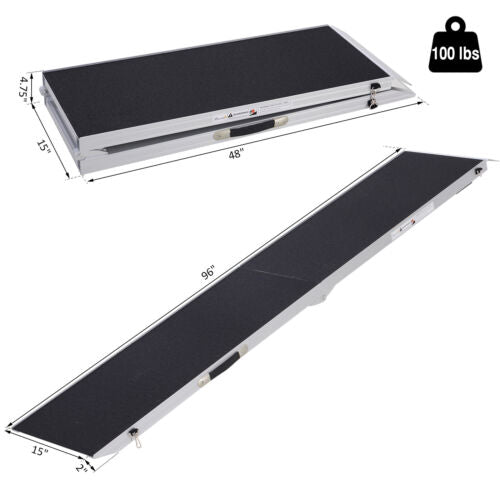 Folding Dog Ramp Lightweight Aluminium Alloy Frame Portable with Carry Handle 842525139489