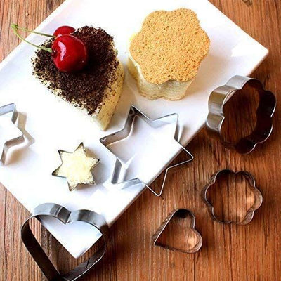CA 12 Pcs Durable Stainless steel Cookie Cutter 4 Shapes &amp; 3 Sizes Set