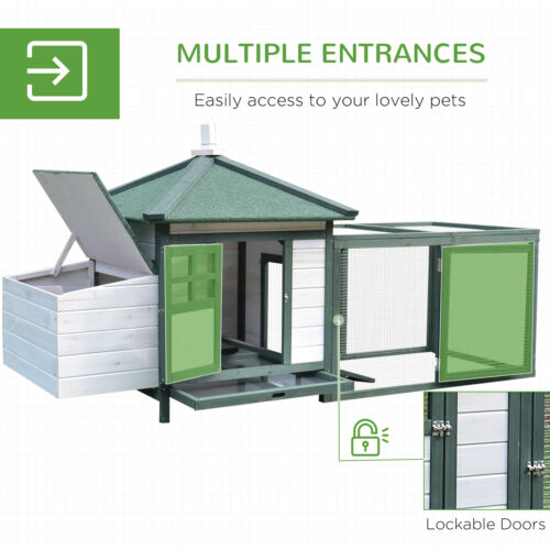 Cute Chicken Coop with Cottage Design, Poultry Cage /w Safe Environmental Paint