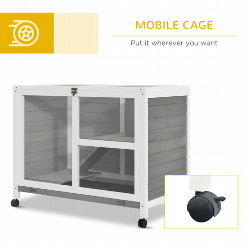 Indoor Critter Cage Rabbit Hutch W/ Ramp Small Animals