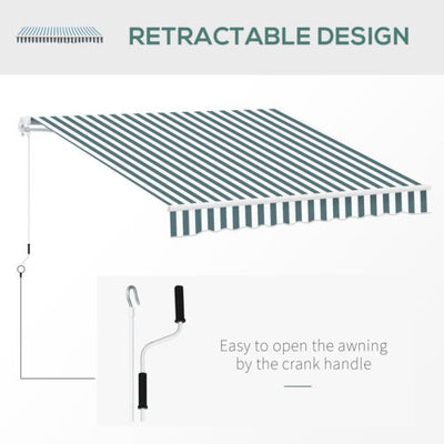 8&apos;x7&apos; Manual Retractable Patio Awning Shelter UV Protection