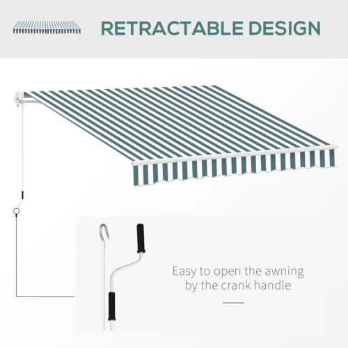 8&apos;x7&apos; Manual Retractable Patio Awning Shelter UV Protection
