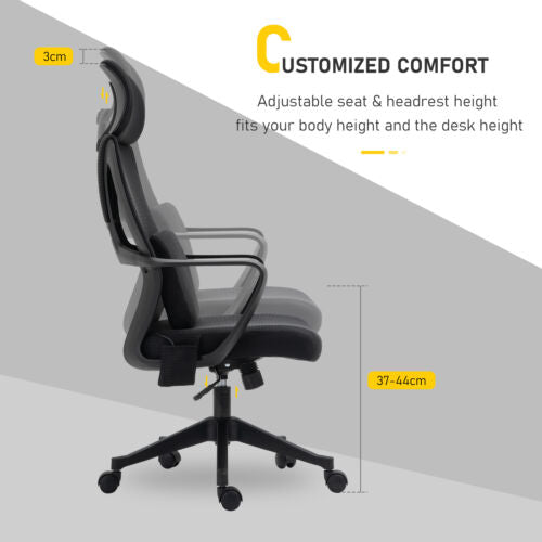 Office Chair Swivel With Massage Lumbar Cushion USB Adjustable Seat &amp; Headrest