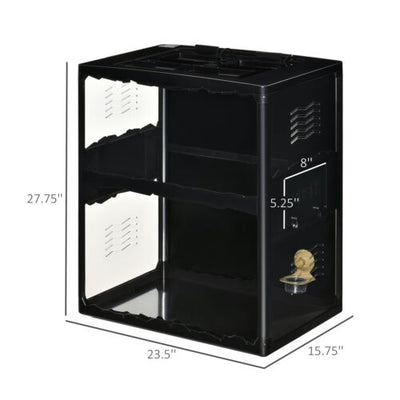 Reptile Cage Enclosure, Lizard Breeding Tank w/ Lamp Holders, Turtle, Chameleon 196393070970