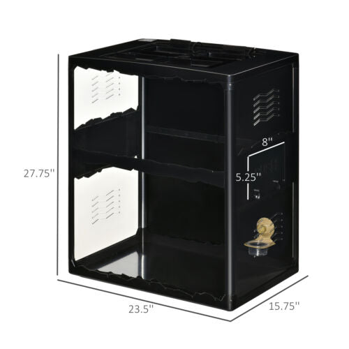 Reptile Cage Enclosure, Lizard Breeding Tank w/ Lamp Holders, Turtle, Chameleon 196393070970