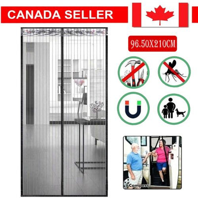 Magnetic Door Mesh Black Fly Screen Magic Mosquito Bug Curtain Hands Free