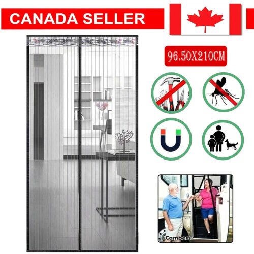 Magnetic Door Mesh Black Fly Screen Magic Mosquito Bug Curtain Hands Free