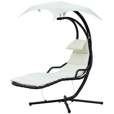 Clearance Sale Outdoor Hanging Chaise Lounge Chair w/ Canopy Air Porch Swing