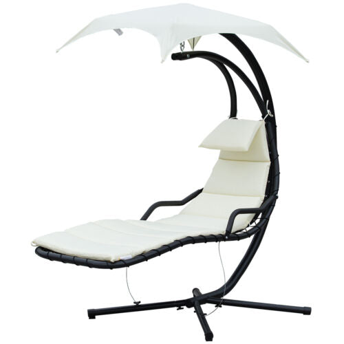 Clearance Sale Outdoor Hanging Chaise Lounge Chair w/ Canopy Air Porch Swing