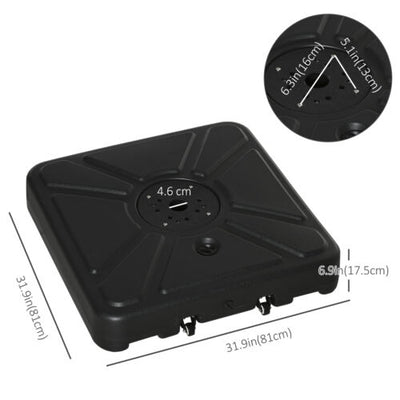 Cantilever Offset Umbrella Base Stand Fillable Umbrella Holder w/ Wheels, Black