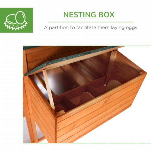 PawHut Deluxe Wood Poultry Chicken Coop Run Backyard Nesting Box Hen House Hutch