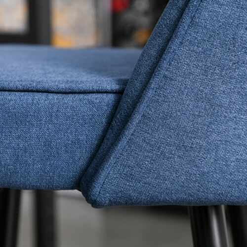 Set of 2 Upholstered Barstools Fabric Bar Chairs with Gold-Capped Steel Legs