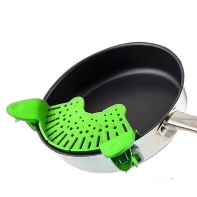 Kitchen Strainer Clip Pan Drain Rack Bowl Funnel Rice Vegetable Pasta Washing