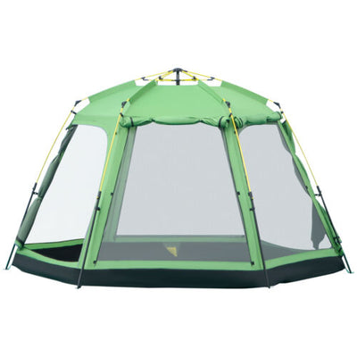 6 Person Camping Tent Pop-up Design with 4 Windows 2 Doors Portable Carry Bag