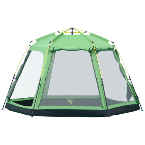 6 Person Camping Tent Pop-up Design with 4 Windows 2 Doors Portable Carry Bag