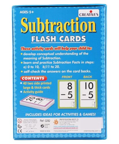 Math Flash Subtraction Cards For children Activity &amp; Early Learning game CA