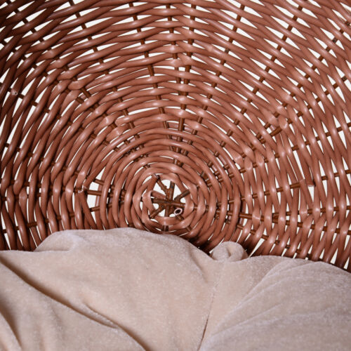 27&quot; Rattan Wicker Elevated Pet Bed Cat Cave Condo Hooded Cushion Scratch House