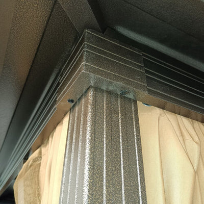 10&apos; x 10&apos; Steel Hardtop Gazebo with Nettings and Curtains Hook Aluminum Frame
