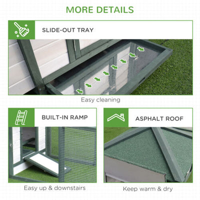 Cute Chicken Coop with Cottage Design, Poultry Cage /w Safe Environmental Paint
