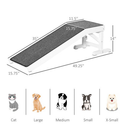 Small Pet Ramp for Dogs and Cats with Easy Top Platform, Indoor Puppy Ramp