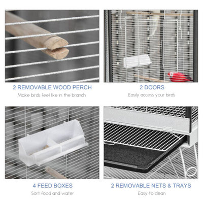 Parrot Bird Cage Macaw Aviary Cockatoo Finch Parakeet Pet Supplies Stand Wheels