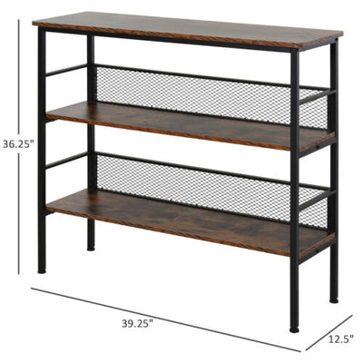 HOMCOM Three-Tier Storage Rack Foot Adjusted Multi-functional Space Saving