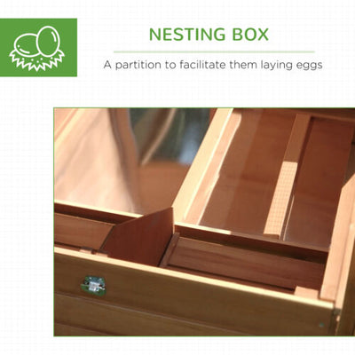 PawHut 75&apos;&apos; Wooden Poultry Chicken Coop Hen House  with Egg Box Backyard Run 799932993831