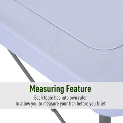 31.9&quot; Folding Table Camping BBQ Fishing Table with Faucet and Sinks Portable