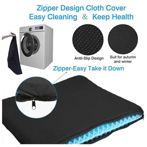 Double Gel Seat Cushion Thick Egg Seat Cushion Breathable Design Non-Slip Cover