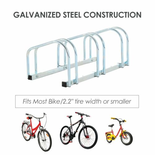 Bike Parking Stand Floor Wall Mount  Storage Locking Rack Holder Outdoor Steel