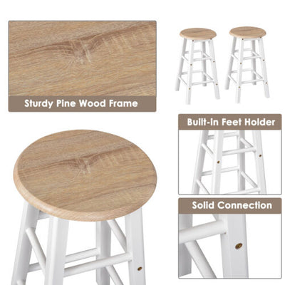 HOMCOM 3PCS Kitchen Trolley Island Set with Wheels 2 Barstool Chairs Drop Leaf