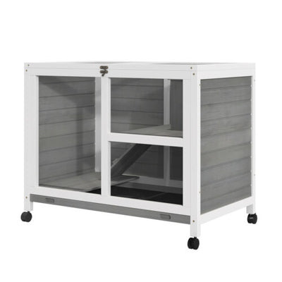Indoor Critter Cage Rabbit Hutch W/ Ramp Small Animals